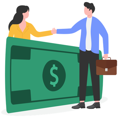 Business people doing financial transaction  Illustration