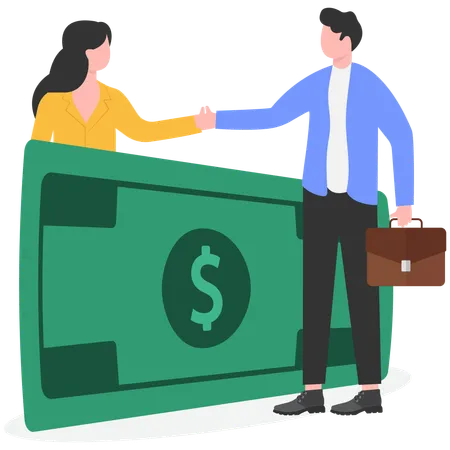 Business people doing financial transaction  Illustration