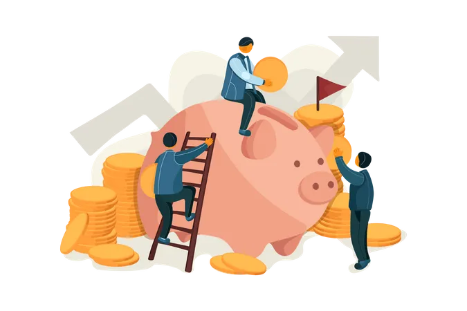 Business people doing future savings  Illustration