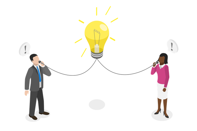 Business people doing Good Communication Skills  Illustration
