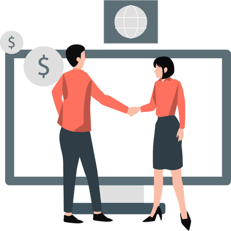 Business people doing hand shake  Illustration