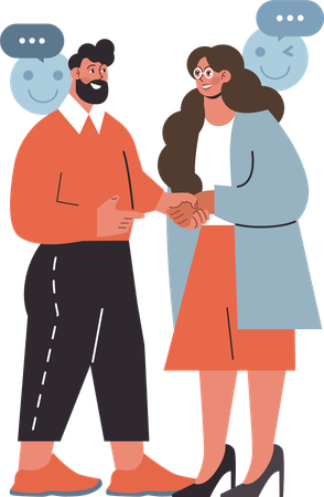 Business people doing happy deal  Illustration