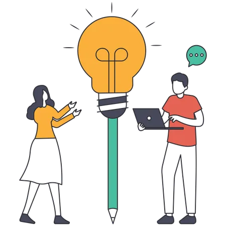 Business people doing innovation  Illustration