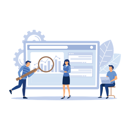 Business people doing investment analysis  Illustration