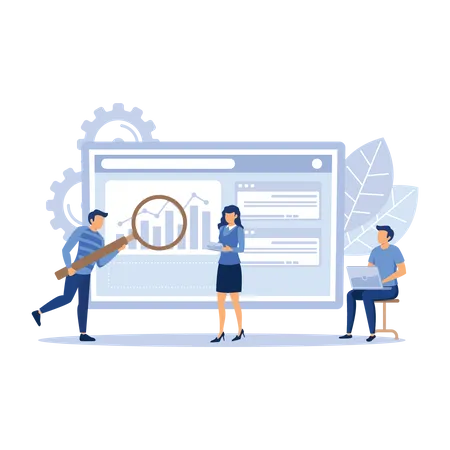 Business people doing investment analysis  Illustration