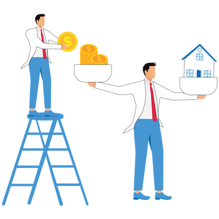 Business people doing investment in real estate like townhouse  Illustration