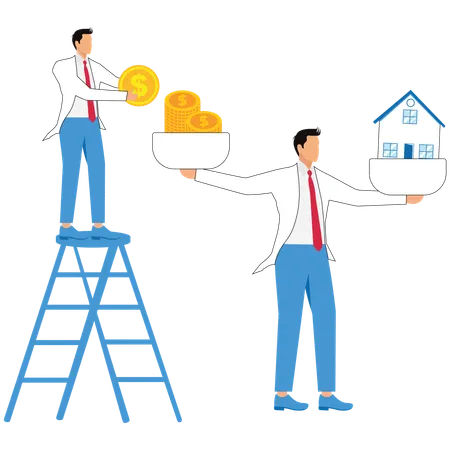 Business people doing investment in real estate like townhouse  Illustration