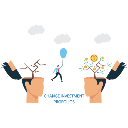 Business people doing Investment Portfolios and Change Management  Illustration