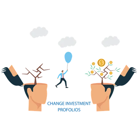 Business people doing Investment Portfolios and Change Management  Illustration
