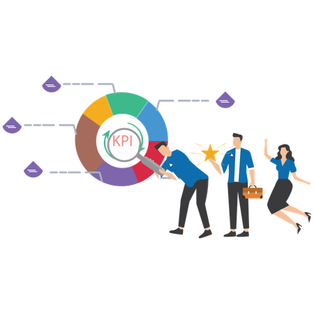 Business people doing kpi analysis  Illustration