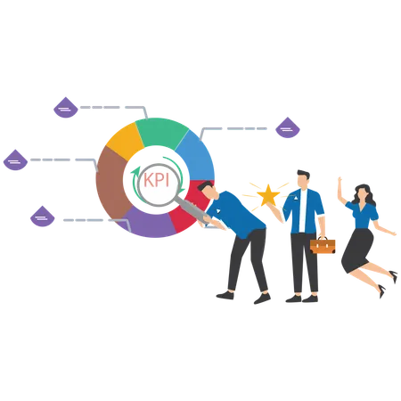 Business people doing kpi analysis  Illustration