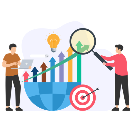 Business people doing market analysis  Illustration