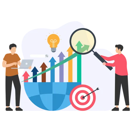 Business people doing market analysis  Illustration