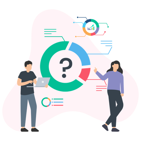 Business people doing market analysis  Illustration