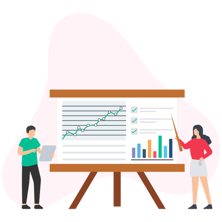 Business people doing market analysis  Illustration