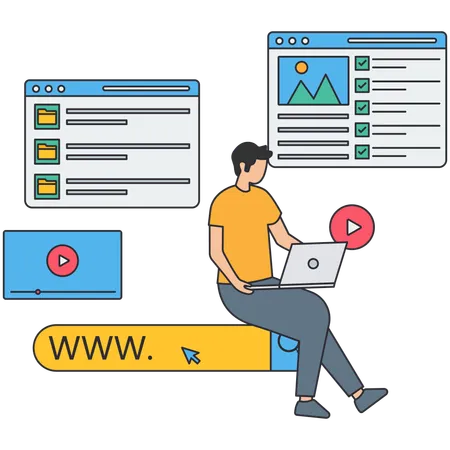 Business people doing market analysis  Illustration