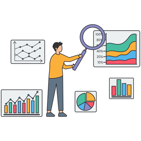 Business people doing market analysis  Illustration