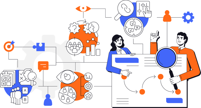 Business people doing Market research  Illustration
