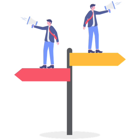 Business people doing marketing decision  Illustration