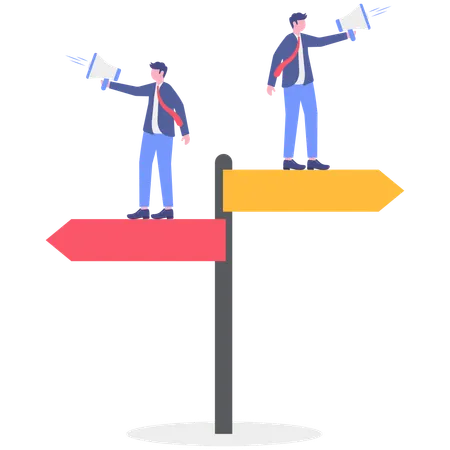 Business people doing marketing decision  Illustration