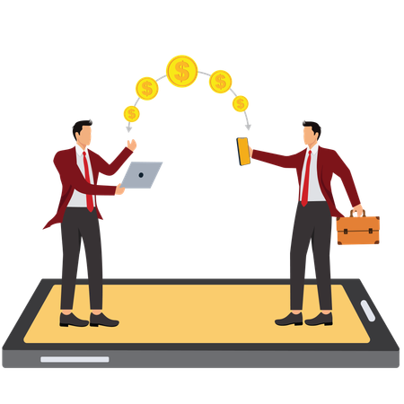 Business people doing money transfer  Illustration