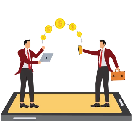 Business people doing money transfer  Illustration