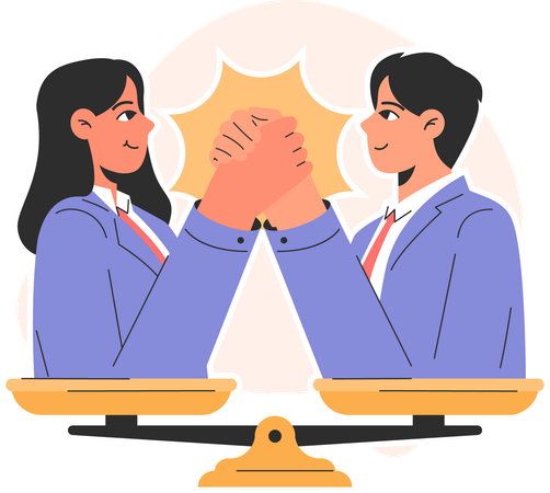 Business People doing mutual agreement  Illustration