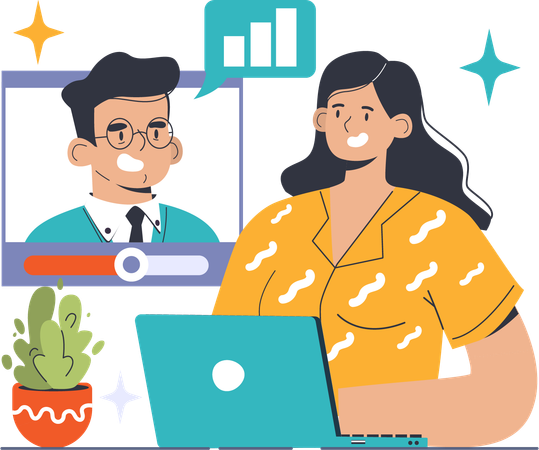 Business people doing online business meeting  Illustration
