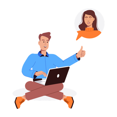 Business people doing online chatting  Illustration