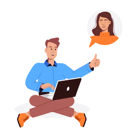 Business people doing online chatting  Illustration