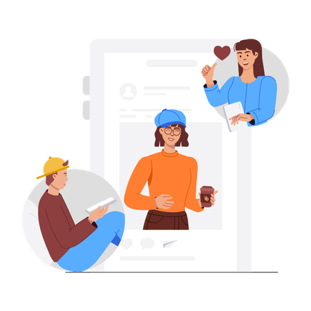 Business people doing online collaboration  Illustration