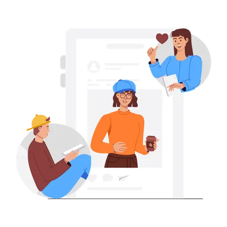 Business people doing online collaboration  Illustration