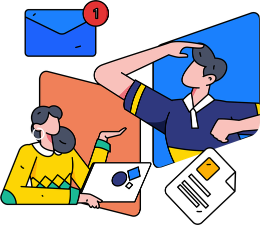 Business people doing online conference  Illustration