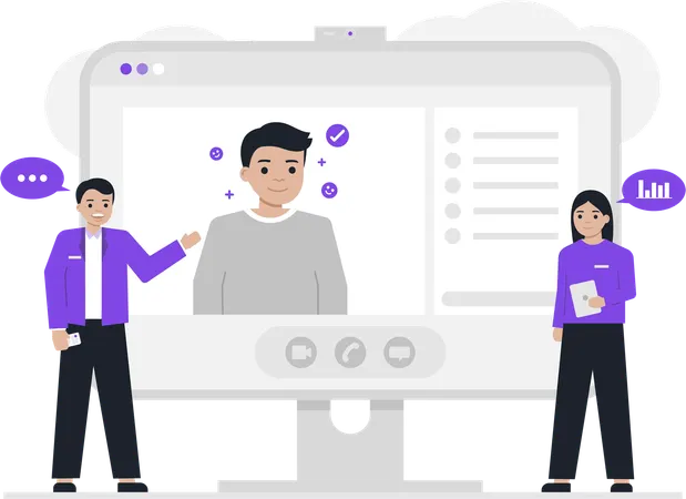 Business people doing online consultation  Illustration