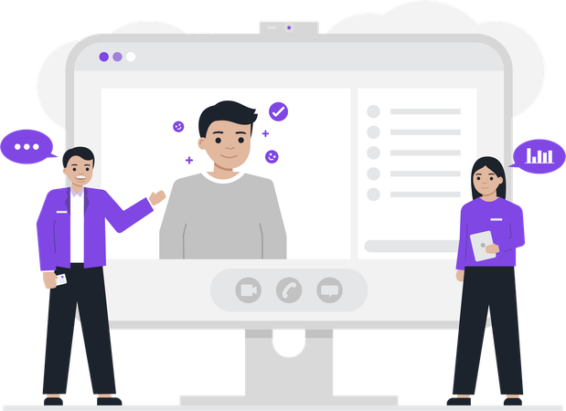 Business people doing online consultation  Illustration