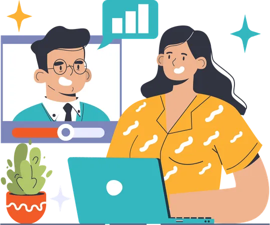 Business people doing online business meeting  Illustration