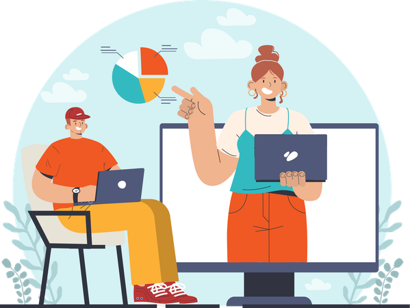 Business people doing online business meeting  Illustration