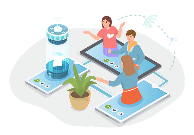 Business people doing online meeting  Illustration