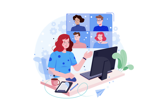 Business people doing online meeting  Illustration