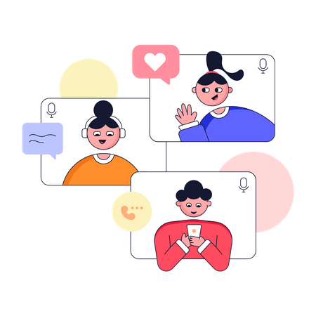 Business people doing online meeting  Illustration