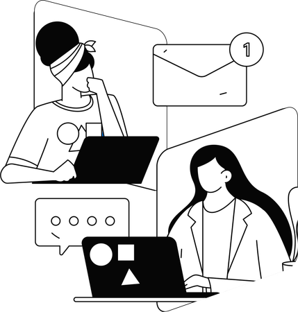 Business people doing online meeting  Illustration