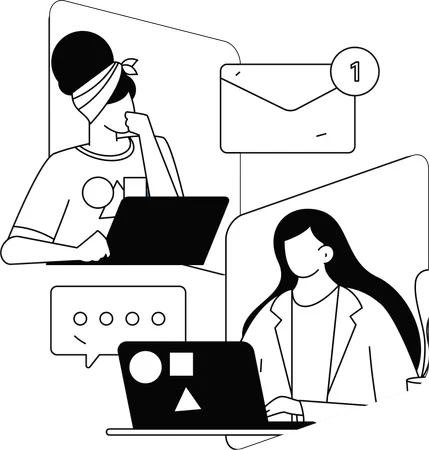 Business people doing online meeting  Illustration