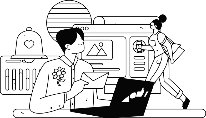 Business people doing online meeting  Illustration