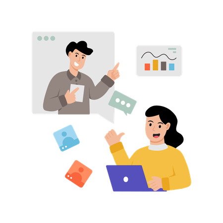 Business people doing online meeting  Illustration