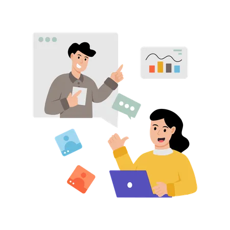 Business people doing online meeting  Illustration