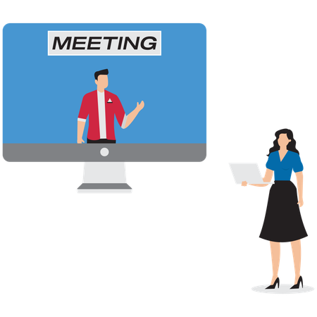 Business people doing online meeting  Illustration