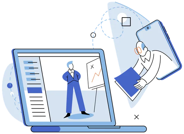 Business people doing online meeting  Illustration