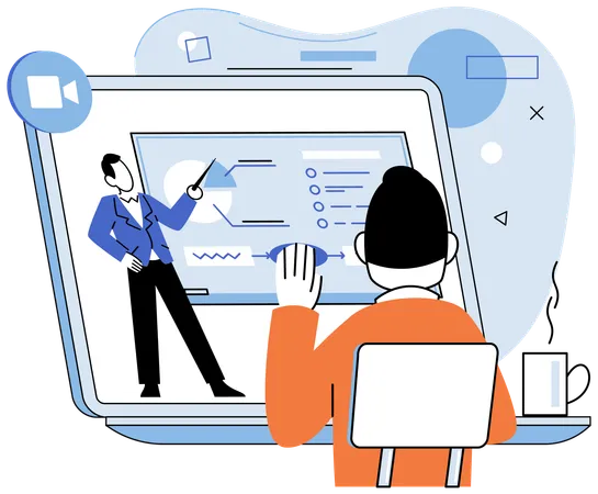 Business people doing online meeting  Illustration