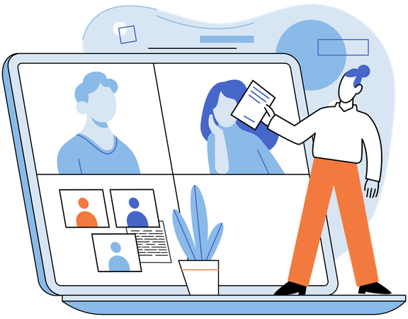 Business people doing online meeting  Illustration