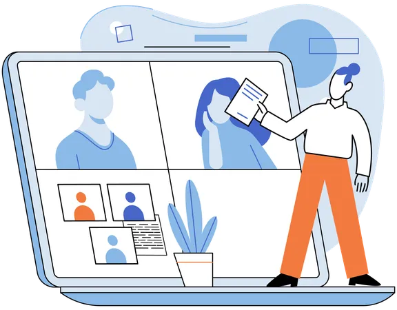 Business people doing online meeting  Illustration